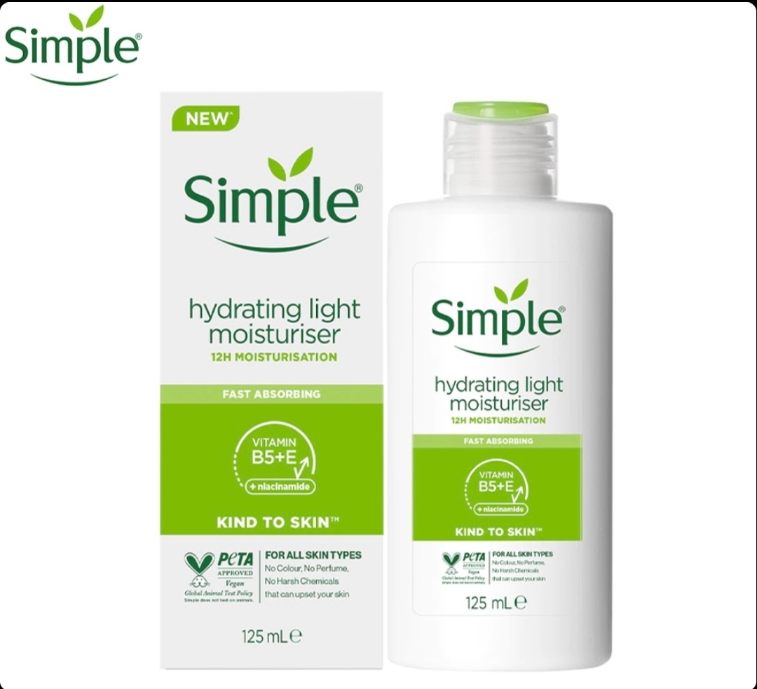 کرم مرطوب کننده و ابرسان سیمپل مدل لایت (Simple Hydrating Light Moisturiser) حجم ۱۲۵ میلی‌لیتر